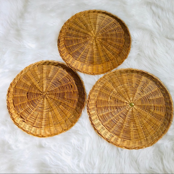 SET Of 3 Boho Wicker Decorative Baskets - Picture 4 of 8